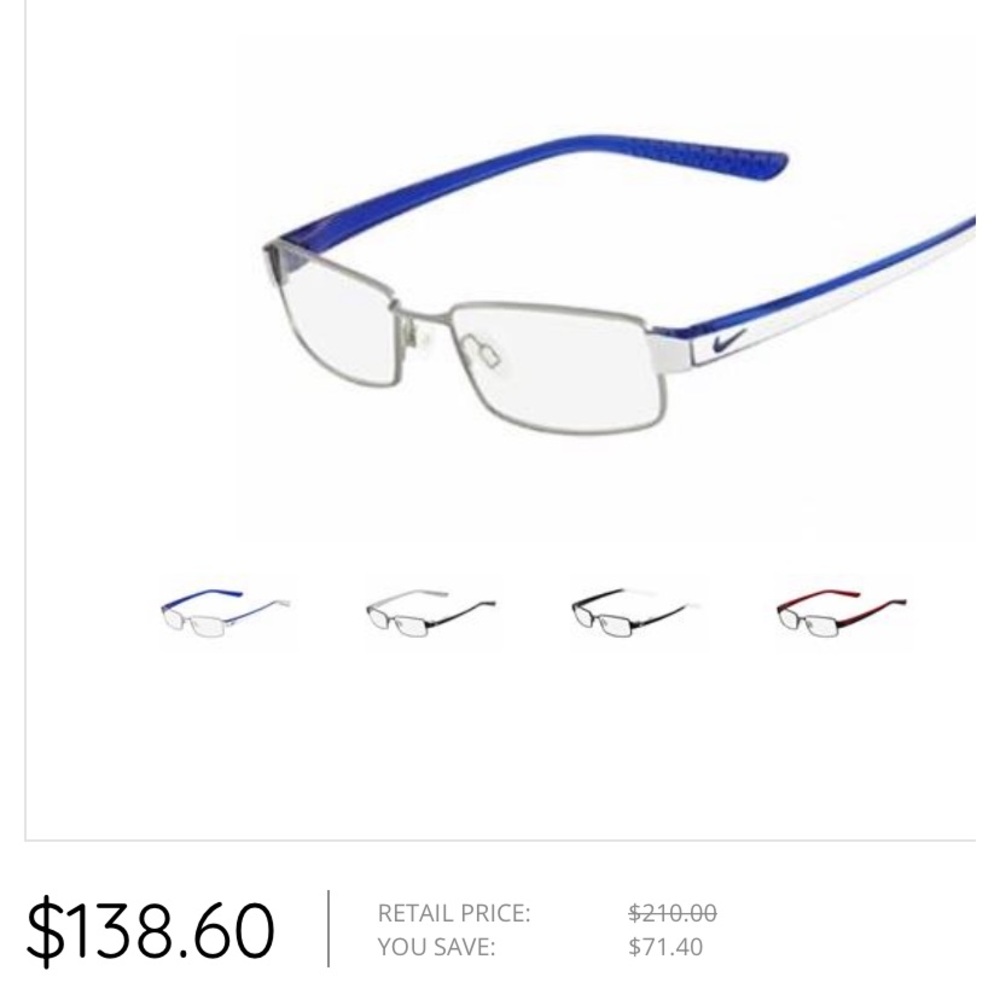 Nike eyeglasses frames blue and chrome